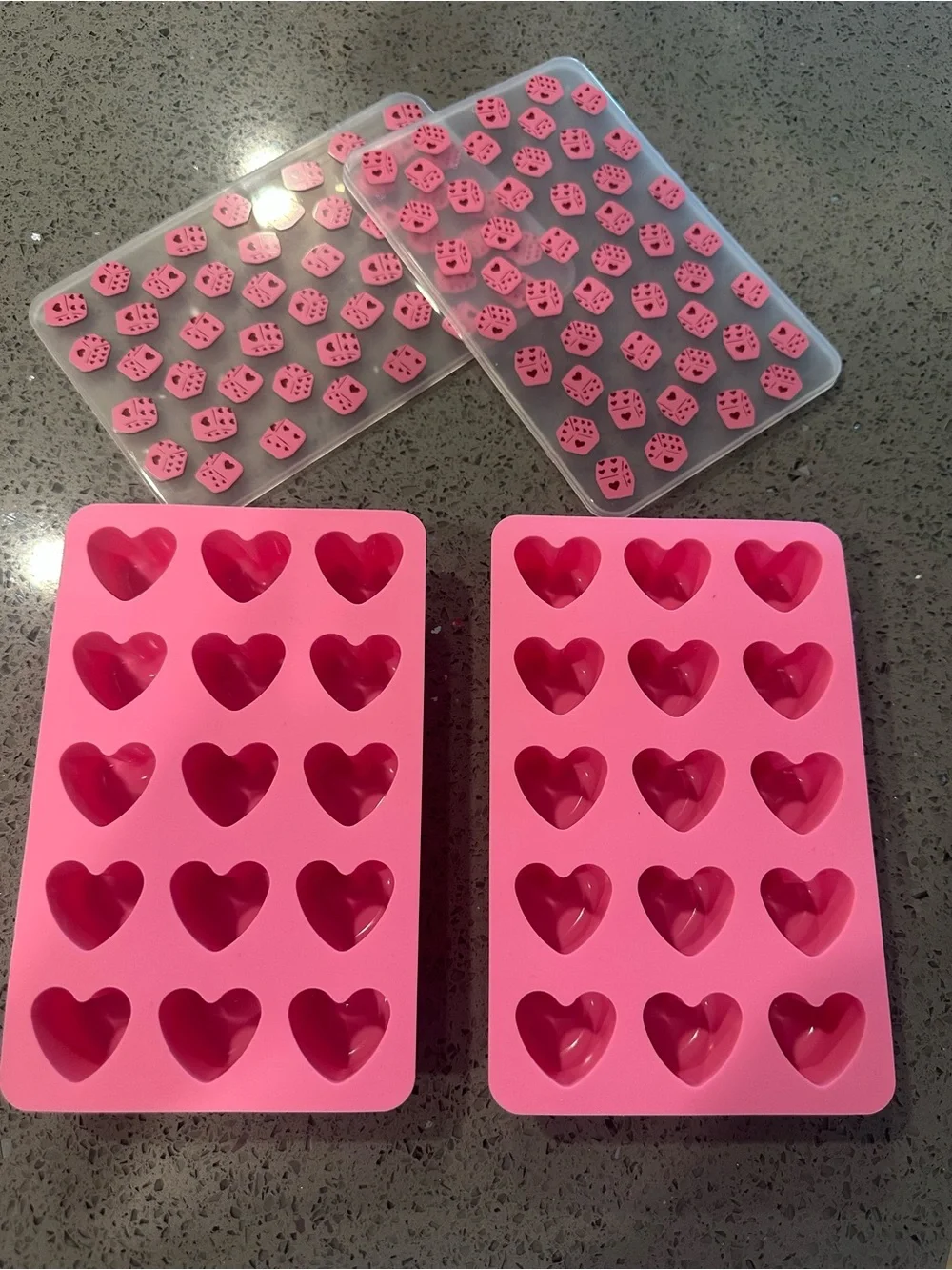 Pink Heart Silicone ice cube trays